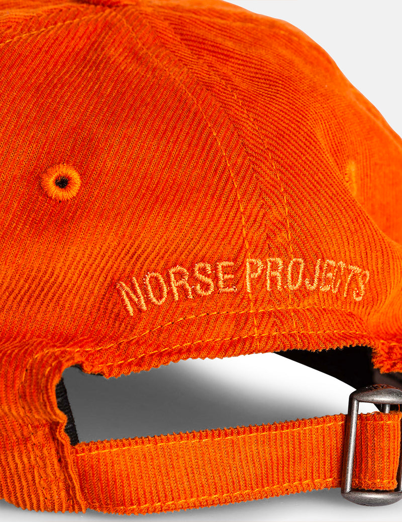 Norse Projects Baby-Corduroy Sport Cap - Kadmiumorange