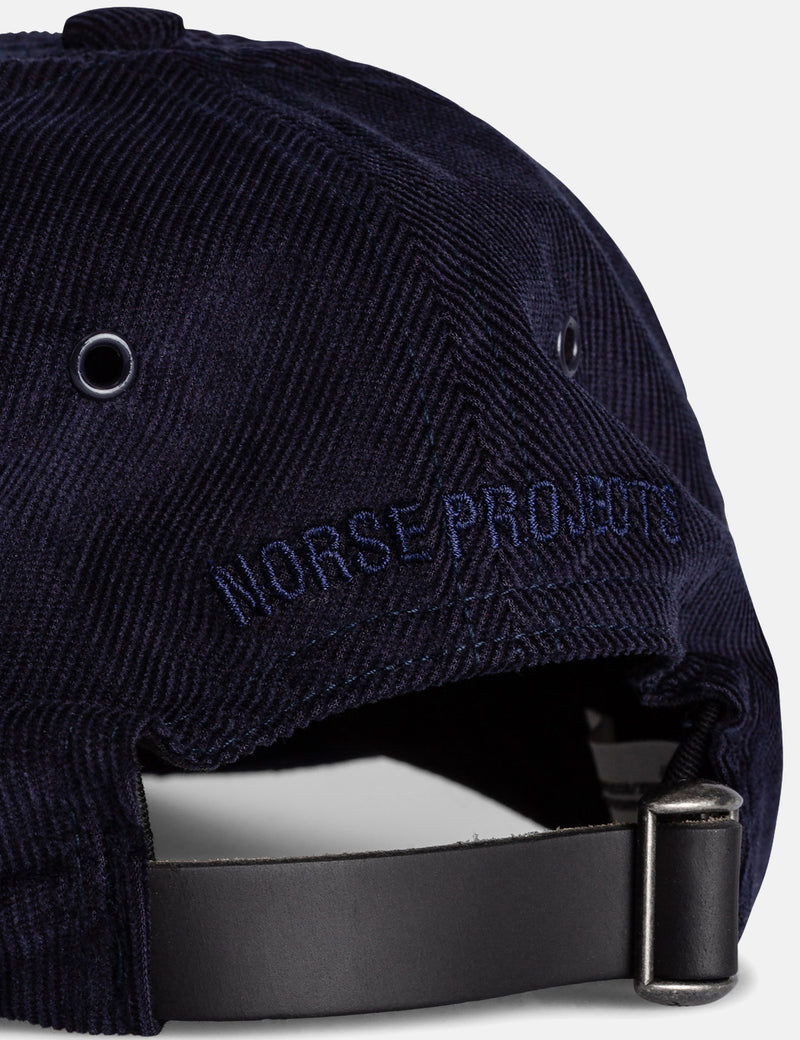 NorseProjectsベイビーコーデュロイスポーツキャップ-ダークネイビーブルー