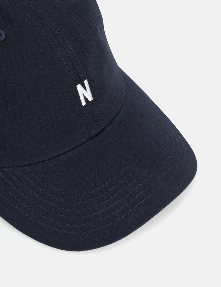 Norse Projects Seersucker Stripe Sports Cap - Dark Navy Blue
