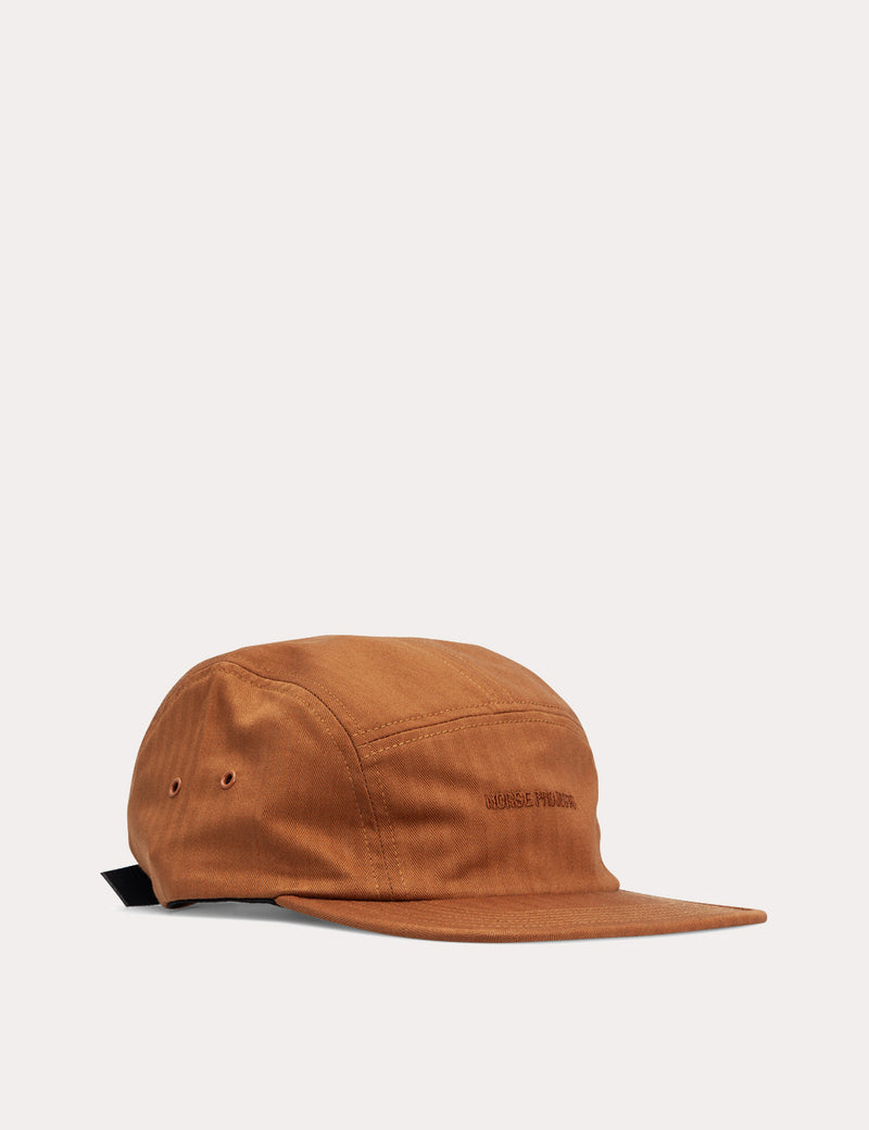 Norse Projects Herringbone5パネルキャップ-ラセット