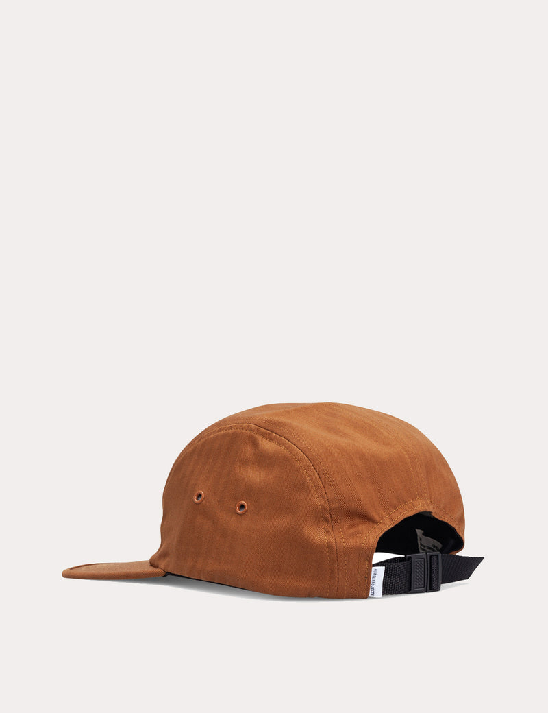 Norse Projects Herringbone5パネルキャップ-ラセット