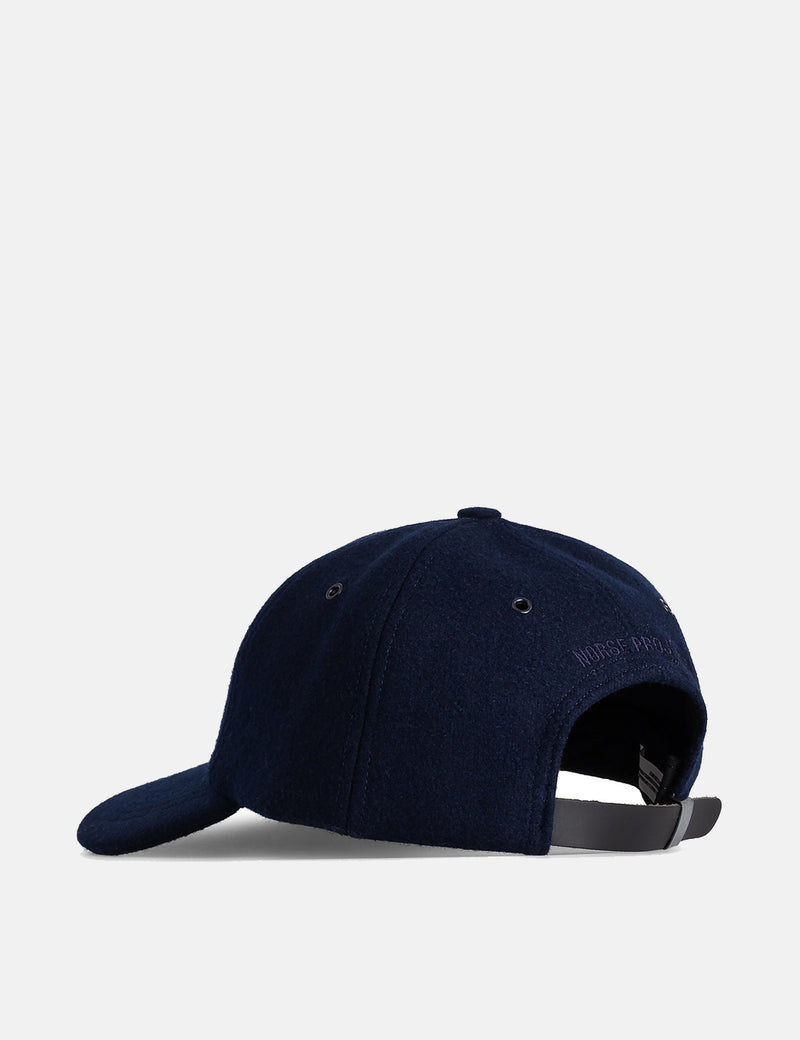 Norse Projects Wool Sports Cap - Dark Navy Blue