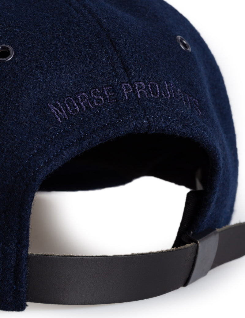 Norse Projects Wool Sports Cap - Dark Navy Blue