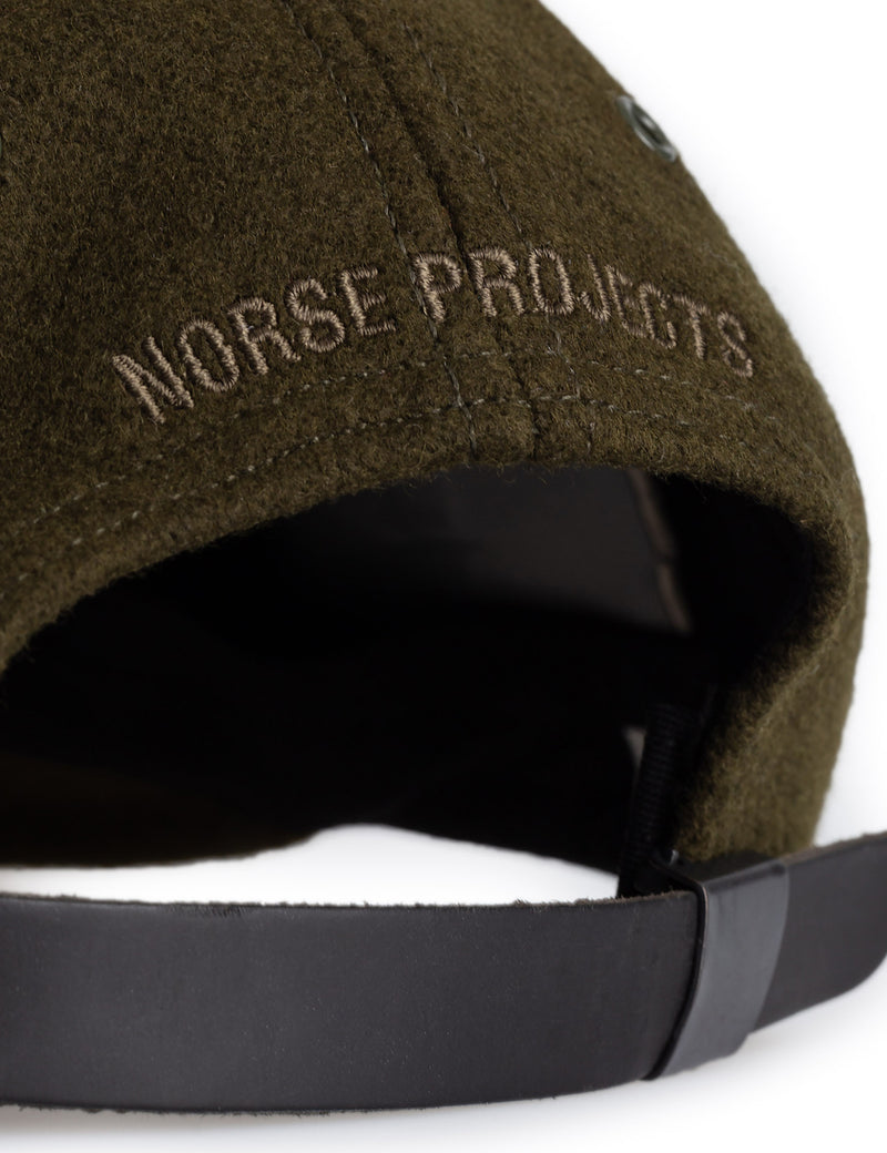 Norse Projects Wool Sports Cap - Beech Green