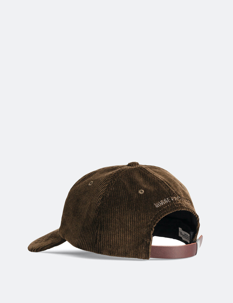 Norse Projects Wide Wale Cord Sports Cap - Beech Green