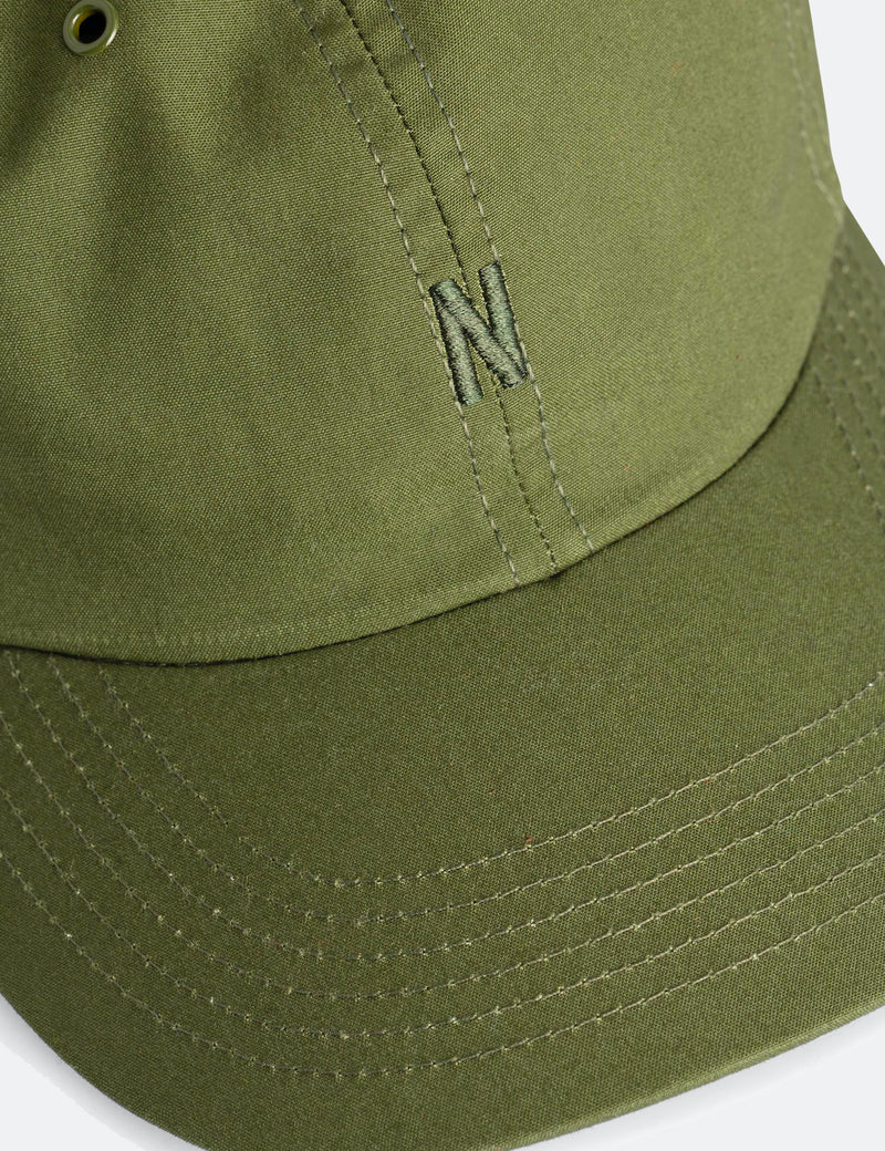 Norse Projects British Millerain Cambric Cap-Ivy Green
