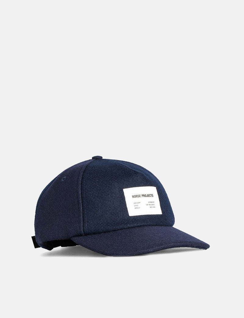 Norse Projects Melton Cap Série Tab - Bleu Marine Foncé