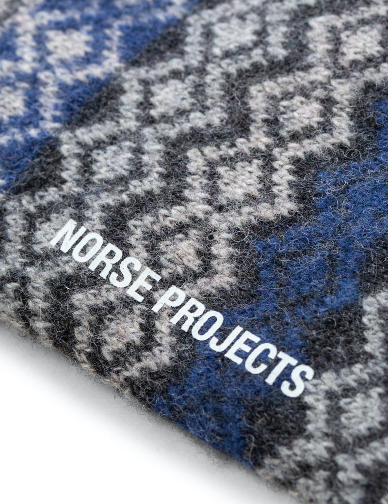 Norse Projects Bjarki Fairisle-Socken - Charcoal Melange