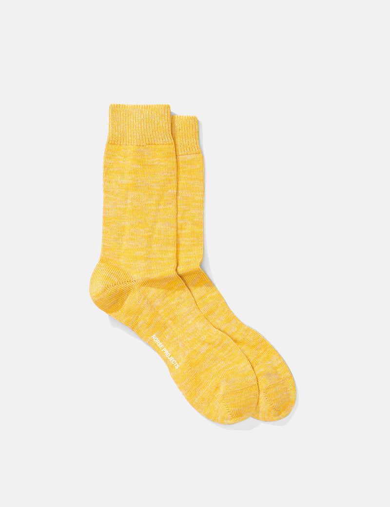 Norse Projects Bjarki Blend Socks - Sunrise Yellow