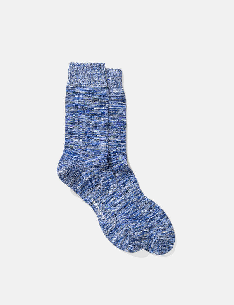 Norse Projects Bjarki Mischung Socken - Mittelmeer blau