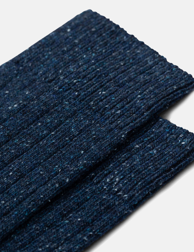 Norse Projects Chaussettes Bjarki Neps - Marine Foncé