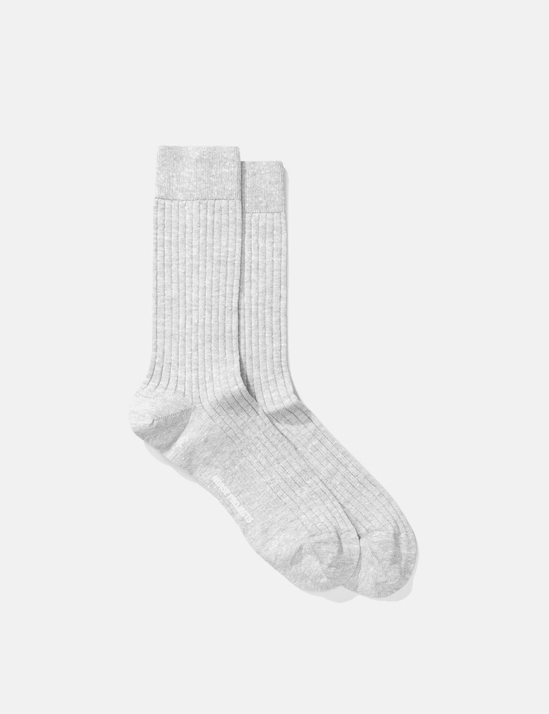Norse Projects Bjarki Cotton Linen Socks - Light Grey Melange