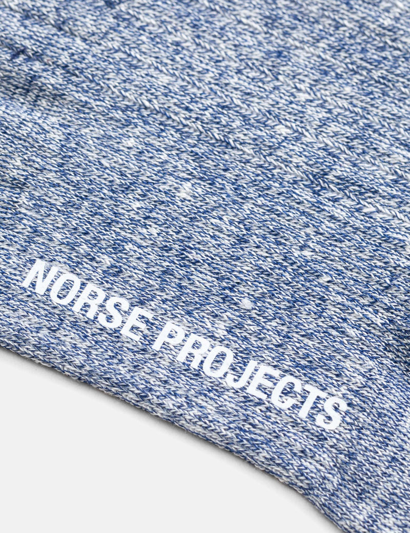 Chaussettes Norse Projects Bjarki Cotton Linen - Dark Navy Blue