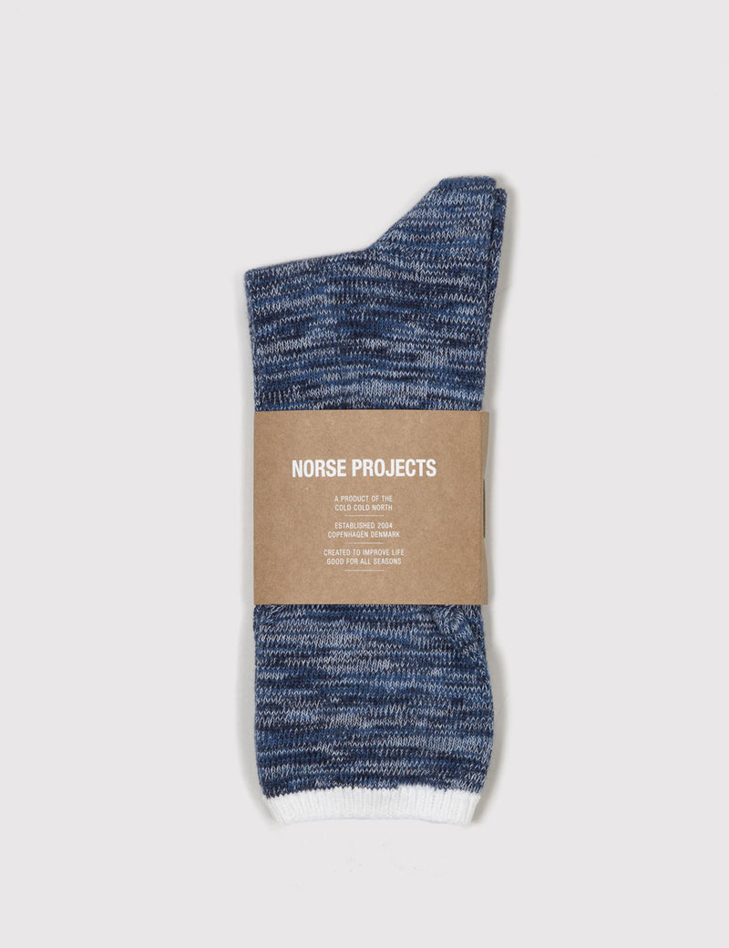 Norse Projects Bjarki Blend Socks - Botanical Blue