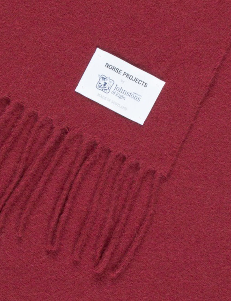 Norse Projects x Johnstons Lambswool Scarf - Red Clay
