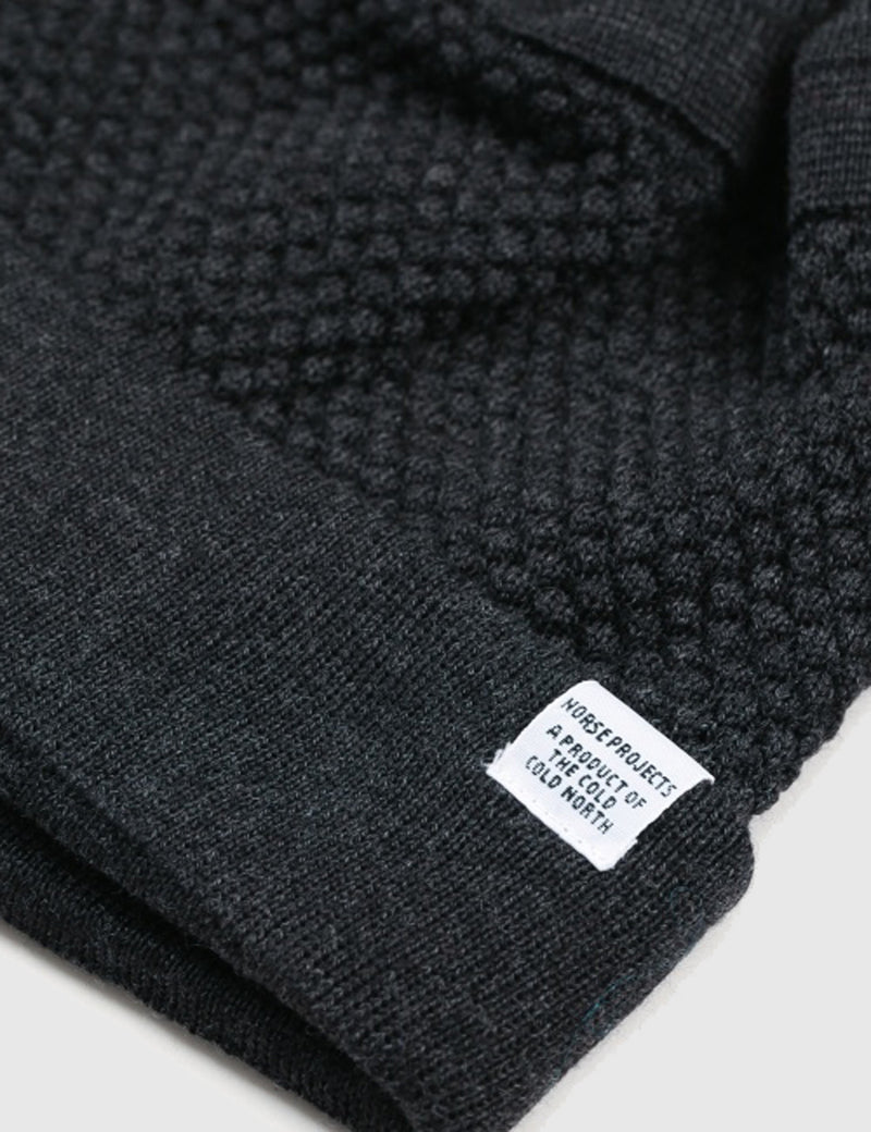 Norse Projects Bubble Beanie Hat - Charcoal Melange