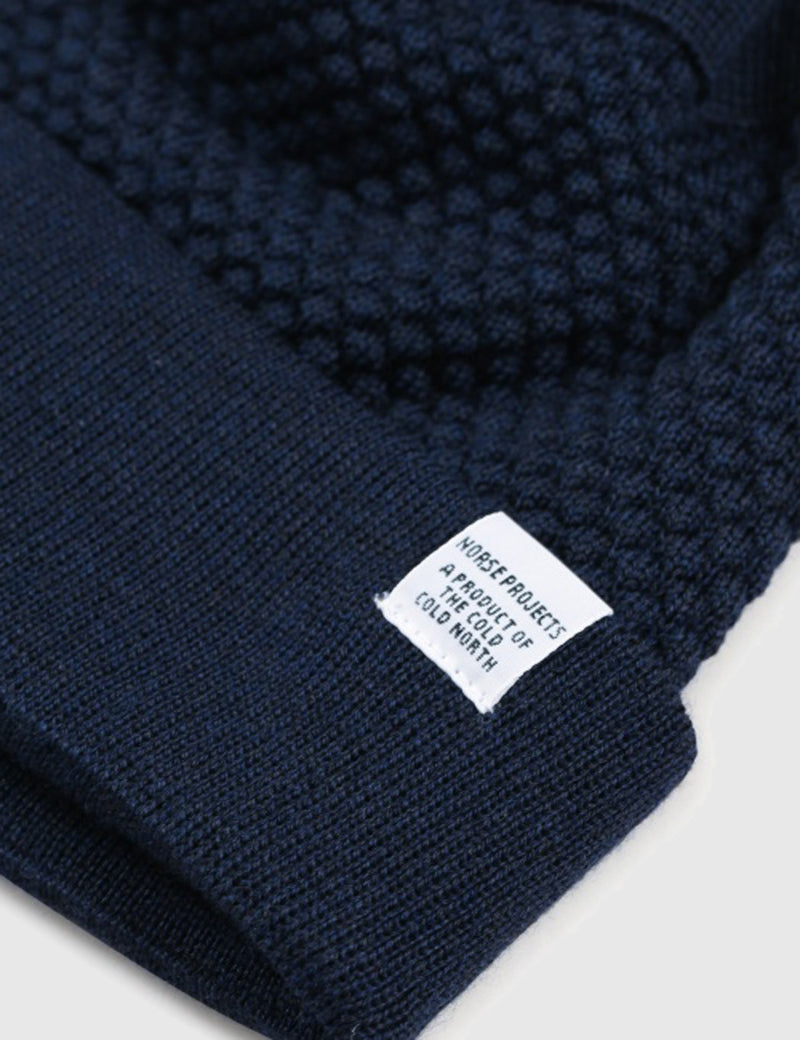 Norse Projects Bubble Beanie Hat - Navy