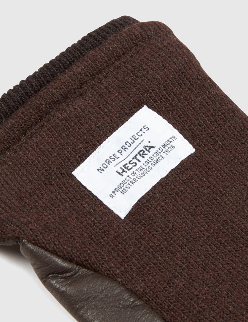 Norse Projects x Hestra Svante Sport Gloves (Leather) - Tobacco