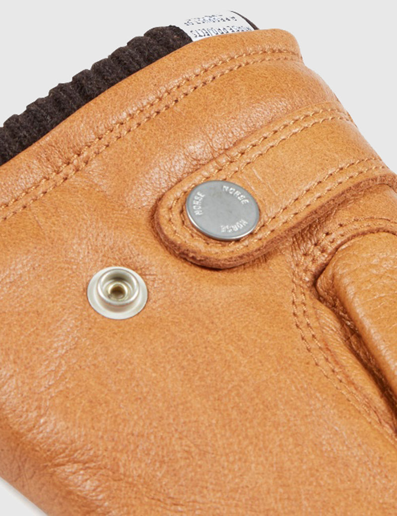 Norse Projects x Hestra Utsjo Sport Gloves (Leather) - Tobacco