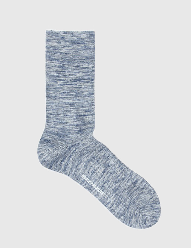 Norse Projects Bjarki Blend Socks - Navy Blue