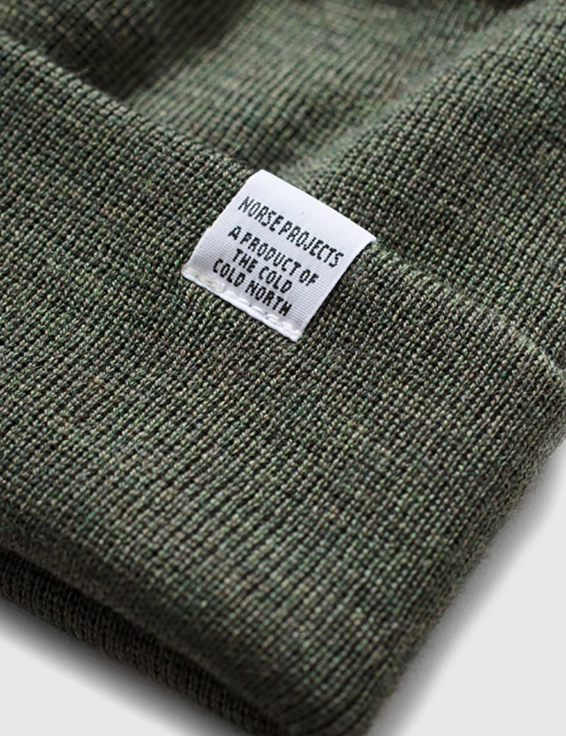 Norse Projects Top Beanie Hat - Lichen Green