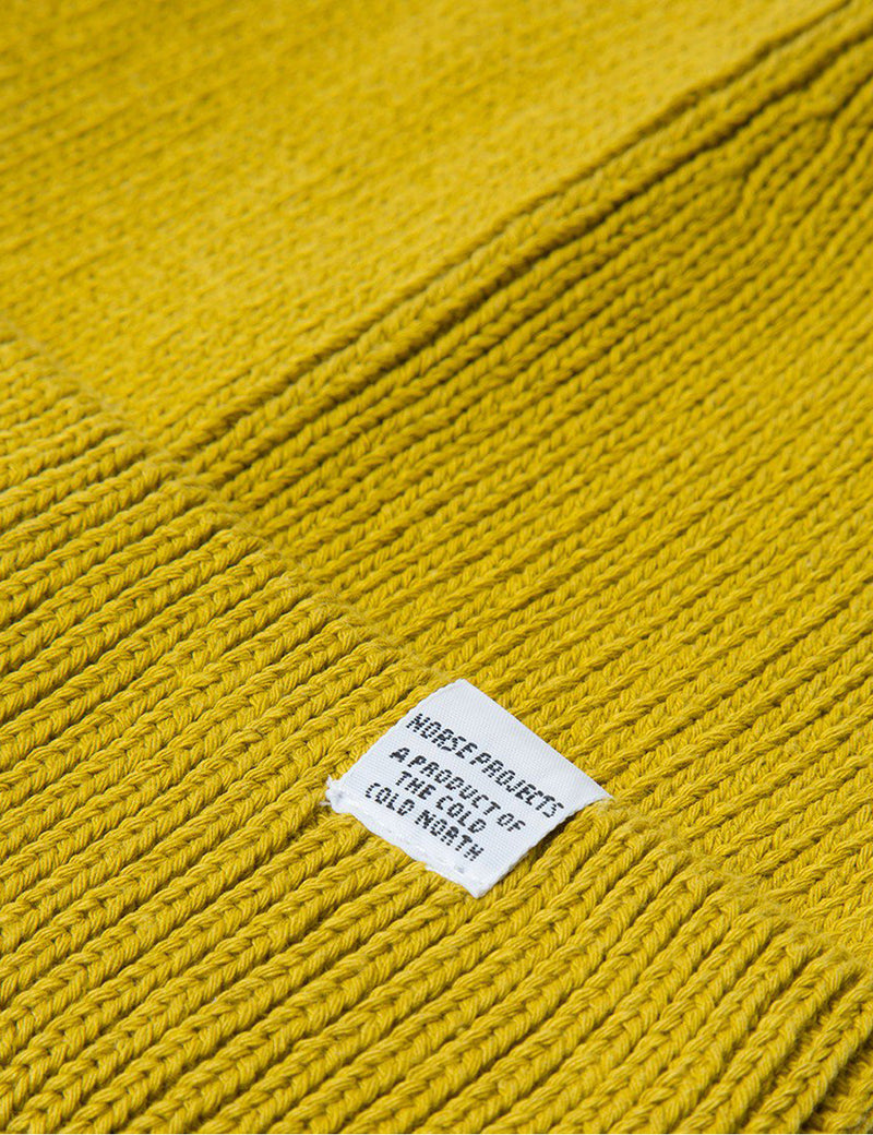 Norse Projects Cotton Watch Beanie Hat - Edge Yellow