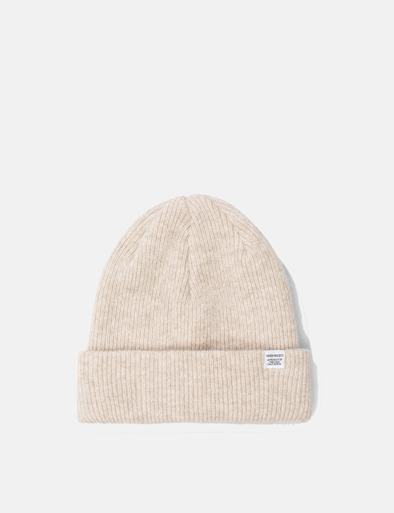 Norse Projects Norse Beanie Hat-Ecru