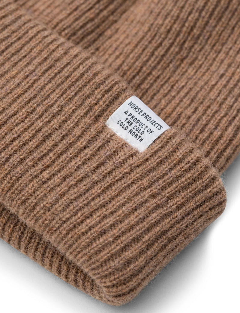 Norse Projects Norse Beanie Hat - Camel Brown