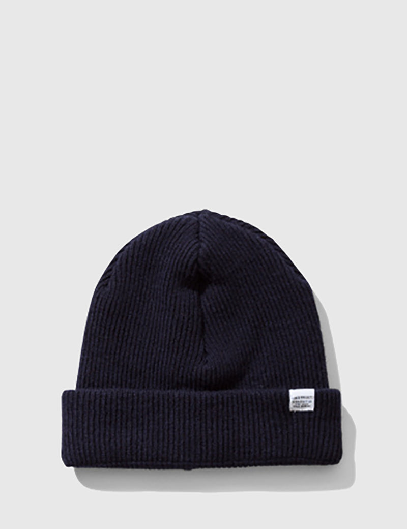 Bonnet Norse Projects Brossé (Laine) - Bleu Marine