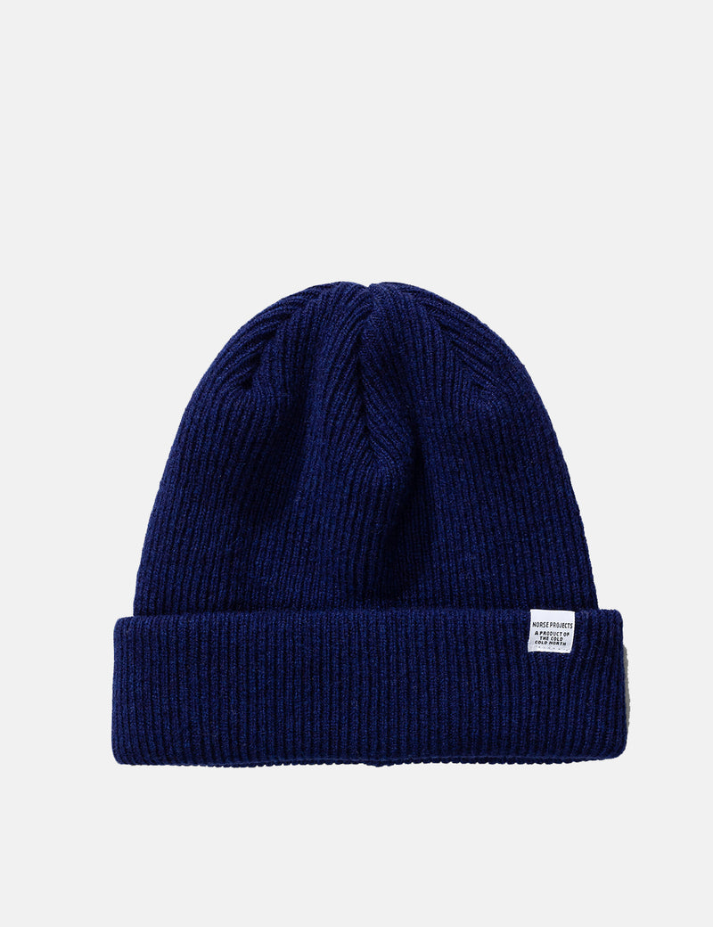 Norse Projects Beanie Hat Brushed (Wool) - Twilight Blue