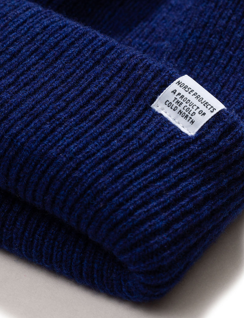 Norse Projects Beanie Hat Brushed (Wool)-Twilight Blue