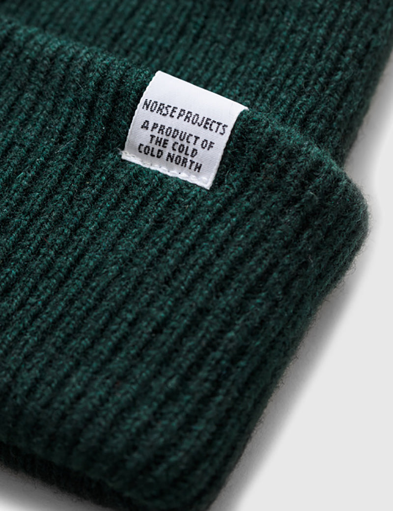 Norse Projects Norse Beanie Hat - Moss Green