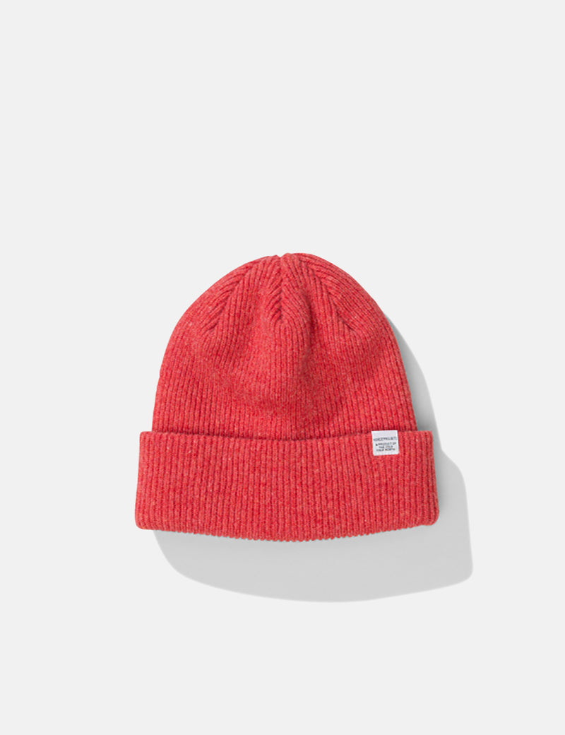Norse Projects Norse Beanie Hat-Burned Red