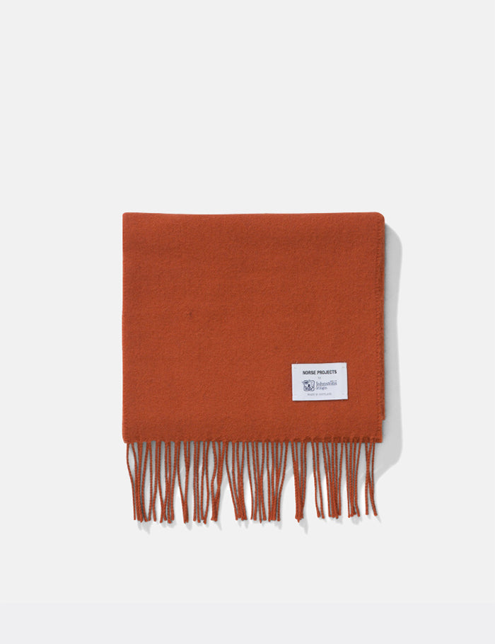 Norse Projects x Johnstons Lambswool Scarf - Ochre Orange