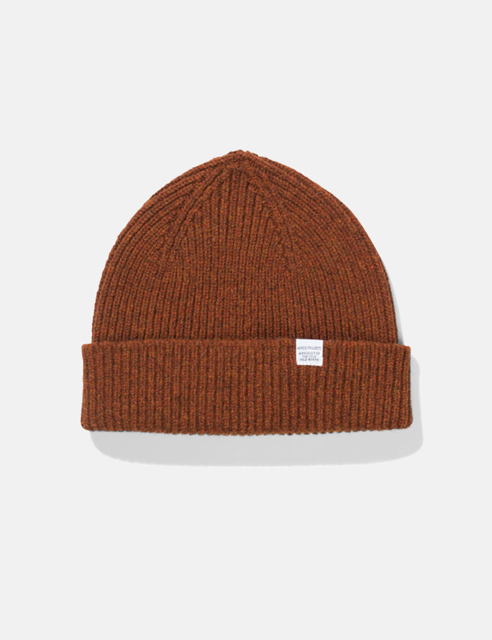 Norse Projects Lambswool Beanie Hat - Zircon Brown