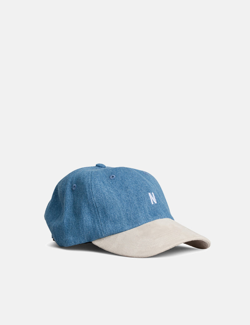 Norse Projects Denim Sports Cap - Sunwashed Blue