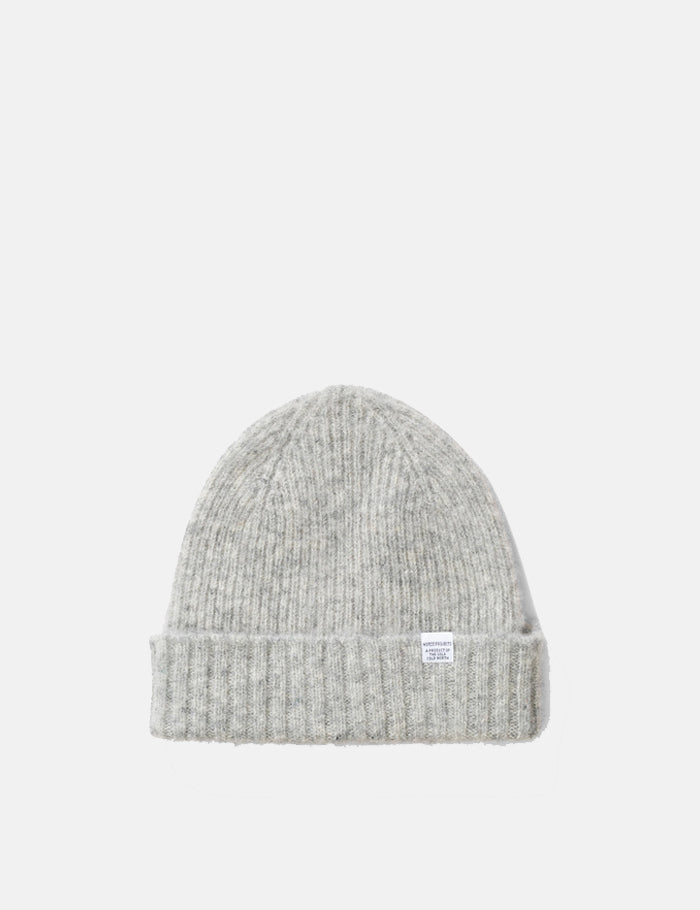 Norse Projects Rib Beanie Hat Brushed (Wool) - Glacier Grey