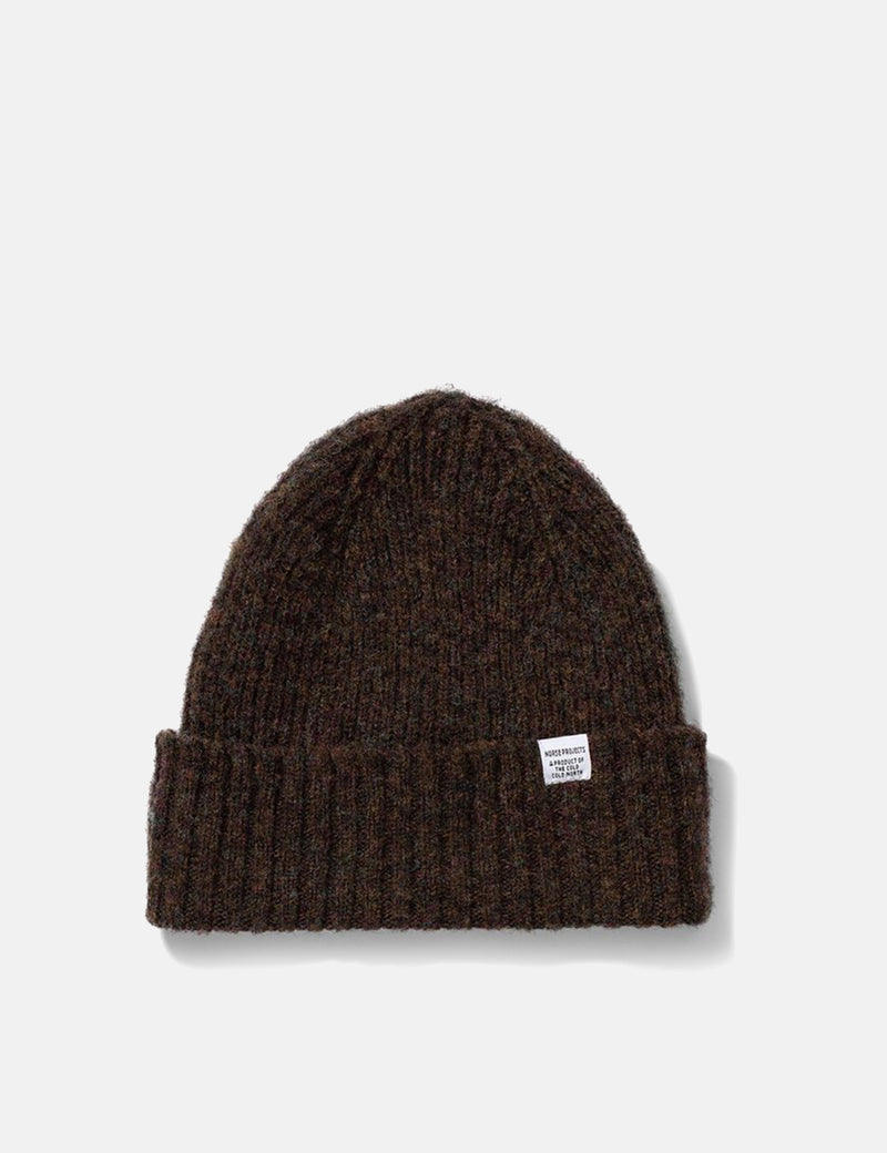Norse Projects Brushed LambswoolBeanie-ブラックマルチ