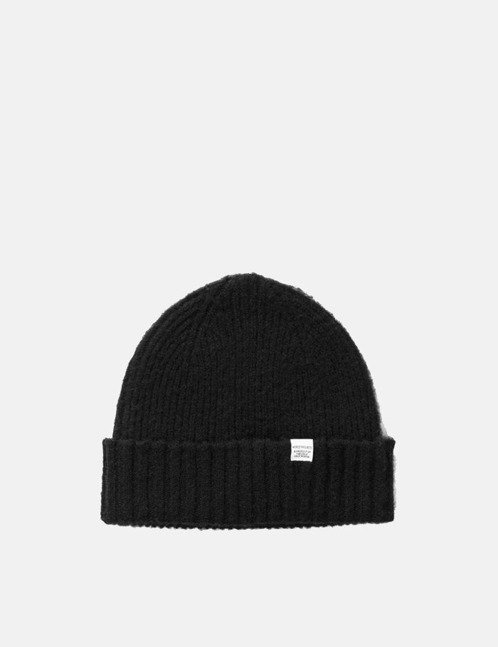 Norse Projects Rib Beanie Hat Brushed (Wool)-블랙