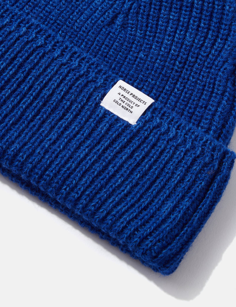 Norse Projects Watch Beanie Hat (Wool/Cotton) - Cobalt Blue