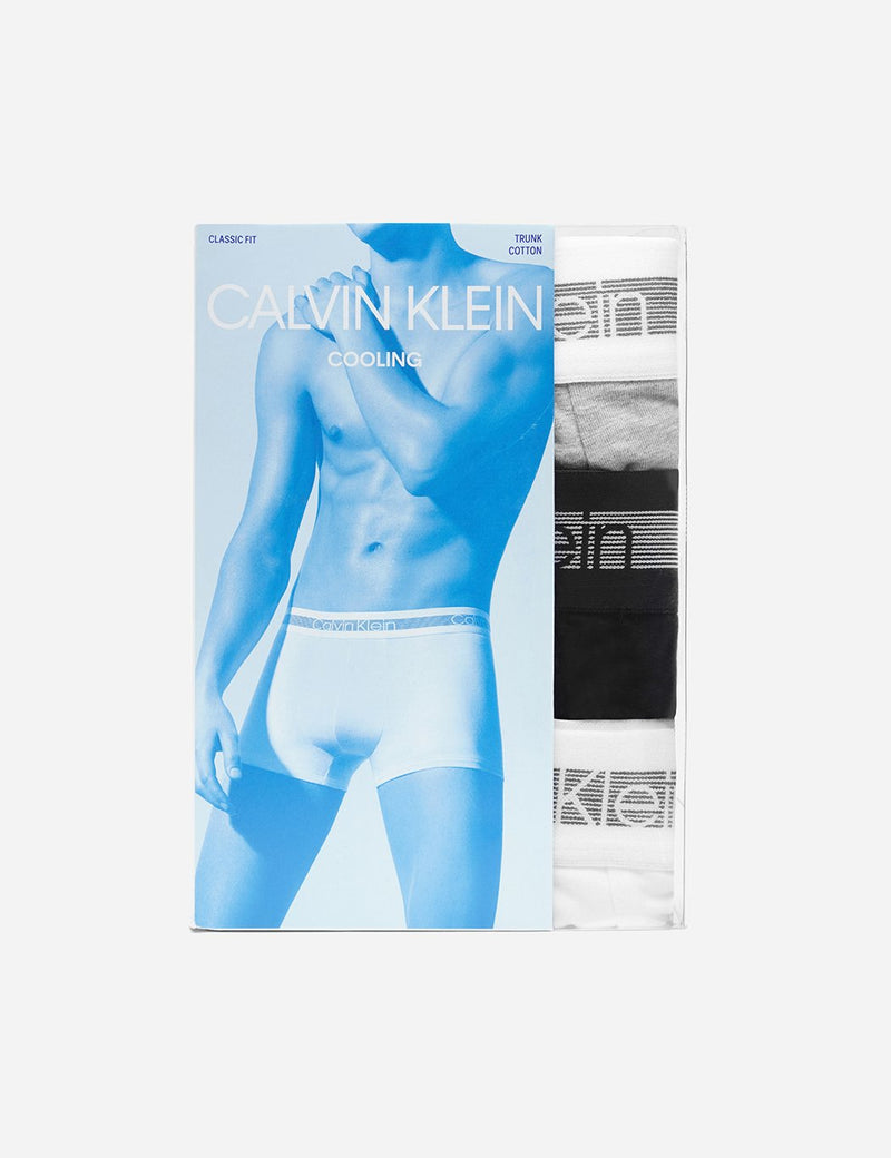 Calvin Klein Cooling 3 Pack Trunk - Grey Heather/Black/White
