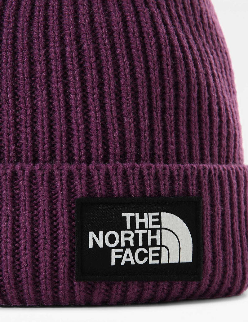 North Face TNF Logo Box Cuffed Beanie - Pikes Purple