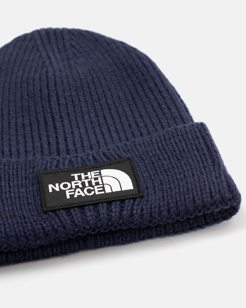 North Face TNF Logo Box Cuffed Beanie - Summit Navy Blue