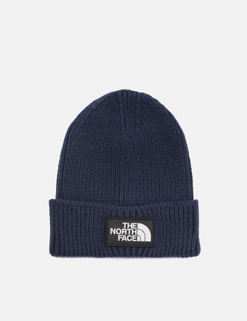 North Face TNF Logo Box Cuffed Beanie - Summit Navy Blue