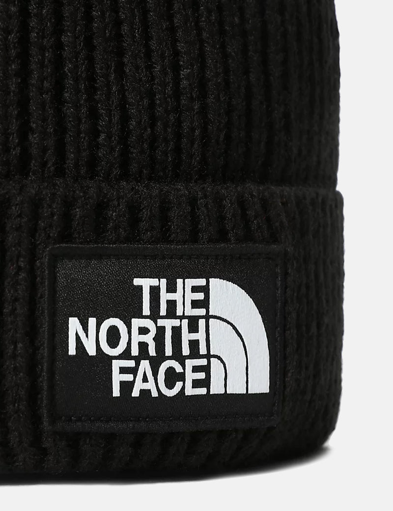 North Face TNF Logo Box Cuff Beanie Mütze - TNF Black