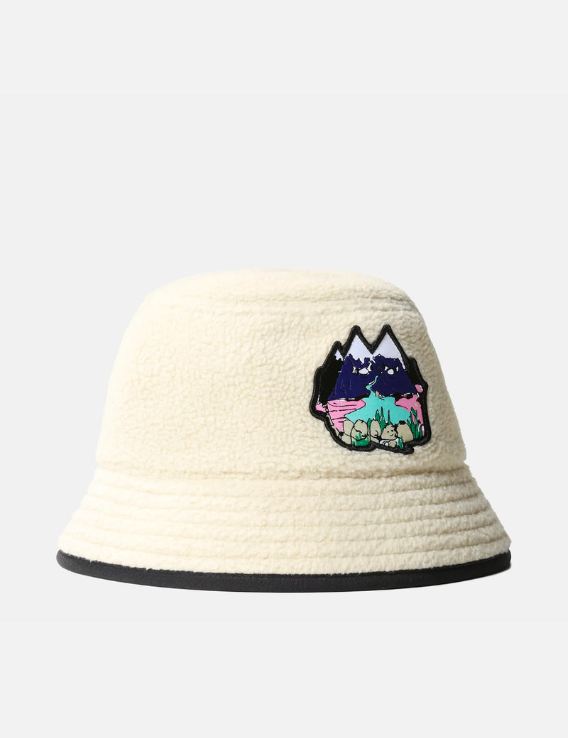 North Face Fleeski Street Bucket Hat – Gravel Beige Graphic Patch