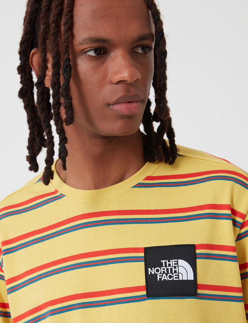North Face Boruda Long Sleeve T-Shirt (Stripe) - Bamboo Yellow