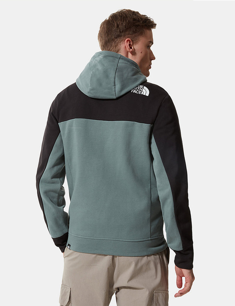 North Face Himalayan Full Zip Hooded Sweatshirt - Balsam Green