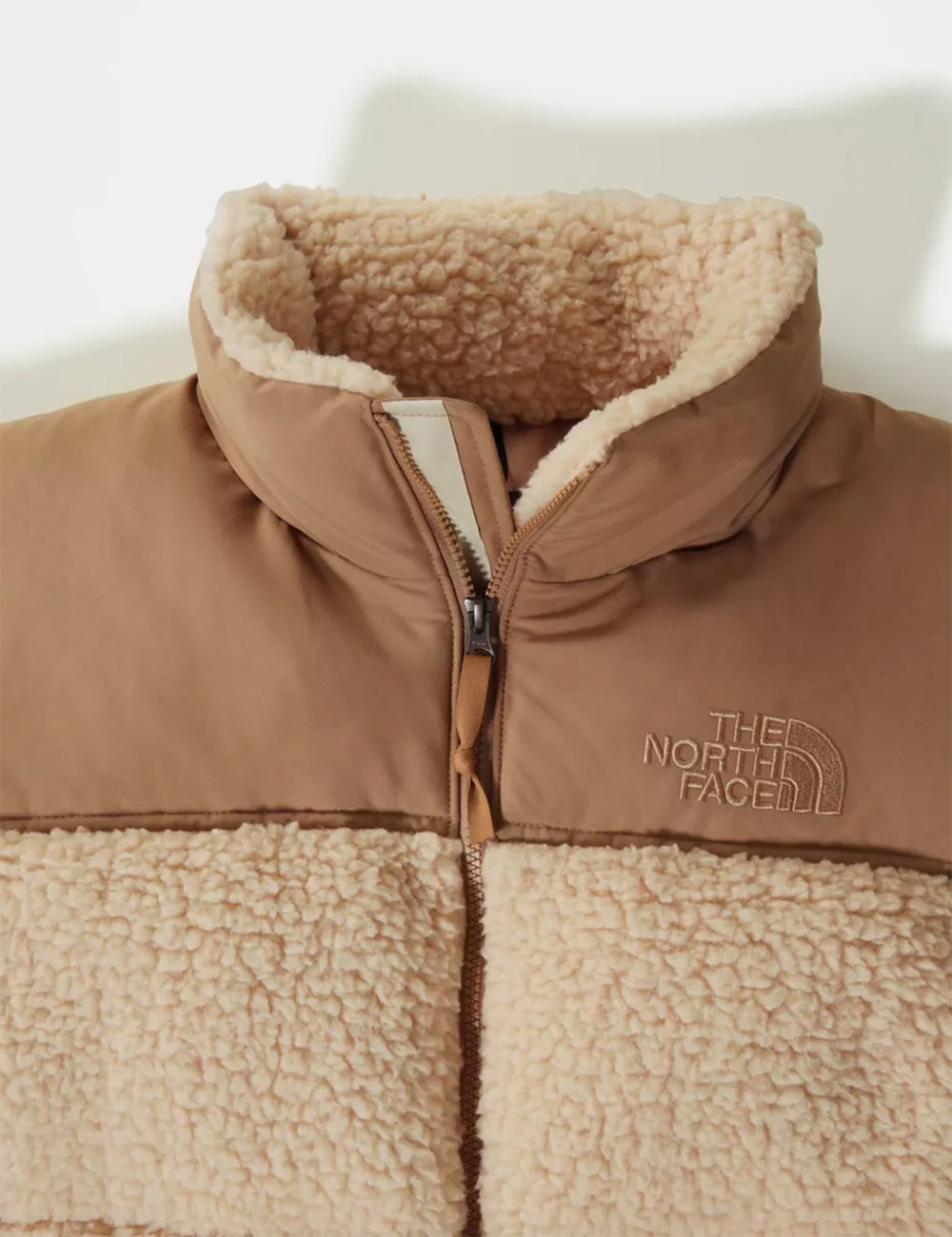The North Face Nuptse Sherpa jacket in beige