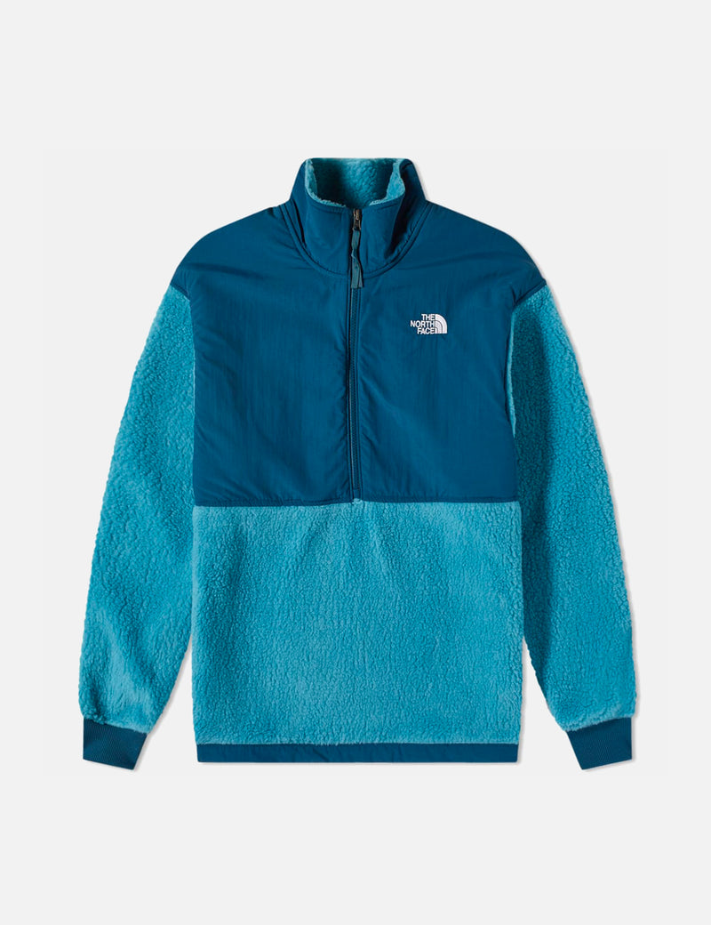 North Face Platte Sherpa 1/4 Zip Sweatshirt - Storm Blue/Monterey Blue